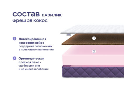 Кровать Димакс Левита с п/м + матрас Базилик Фреш 25 Кокос 1425