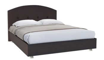 Кровать из Экокожи Промтекс-Ориент Элва Мэйс венге + коричневый