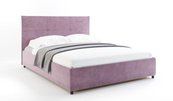 Кровать DreamLine Визби велюр серо-розовый